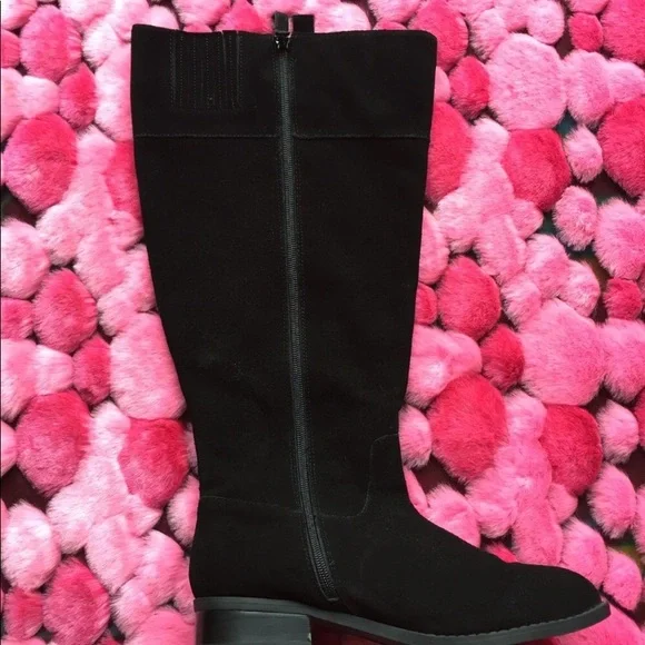 Torrid Black Suede Knee High Boots Wide Calf 10W - Picture 3 of 8